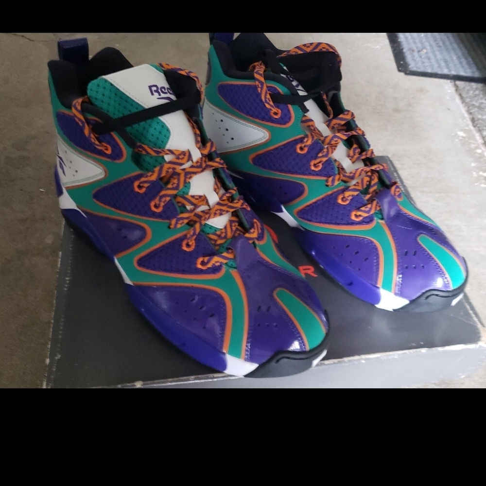 Reebok Purple and Green Athletic Shoes